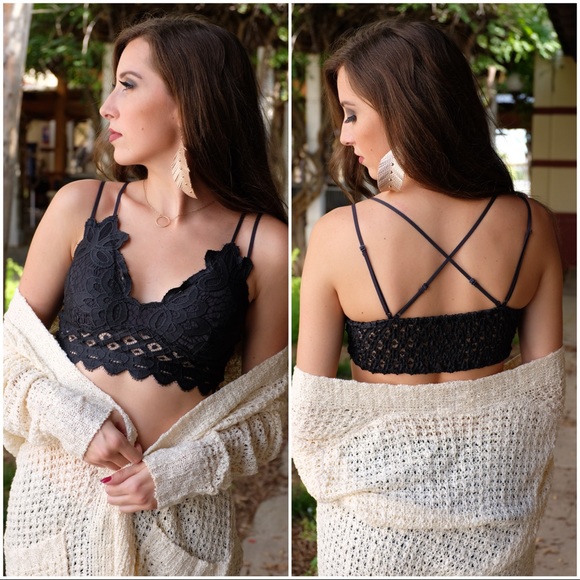 RESTOCKED✨Lace Bralette with padding-BLACK - Picture 5 of 5